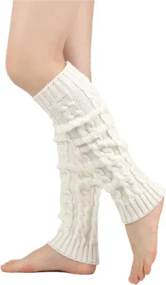 Imagen del producto de Cubrezapatos blancos largos para mujer, protectores para las rodillas, ideales para el invierno