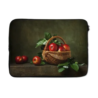 Produktbild von MuchoWow® Laptop Hülle 13 Zoll Rustikal - Apfel - Obst - Rot - Korb - Stilleben Laptoptasche - Laptophülle - Sleeve - Rundumschutz