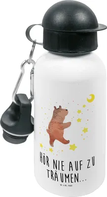 Produktbild von Mr. & Mrs. Panda Trinkflasche Bär Träume - Weiß - Geschenk, Wasserflasche, Kinder, Teddy, Träumen, Traumdeutung, Kita-Flasche, Traum, Sportflasche, Kindertrinkflasche