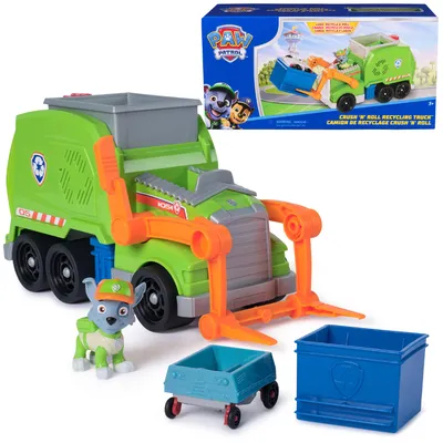 Obrázok produktu pre Recyklačné smetiarske auto Paw Patrol Crush 'N' Roll Rocky s ekologickou figúrkou