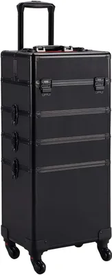 Produktbild von Kosmetikkoffer Alu Beauty Case Kosmetik Trolley Rollkoffer 4 in 1 Schminkkoffer Mit 360° Drehbaren Rollen
