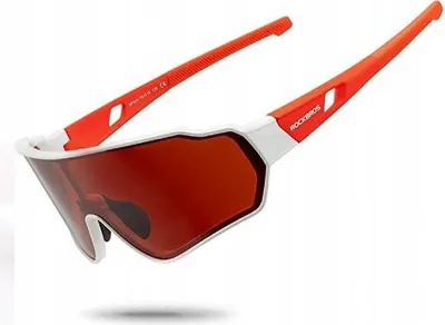 Image de ROCKBROS Lunettes de vélo/sport polarisées UV400 (10162) blanc/rouge