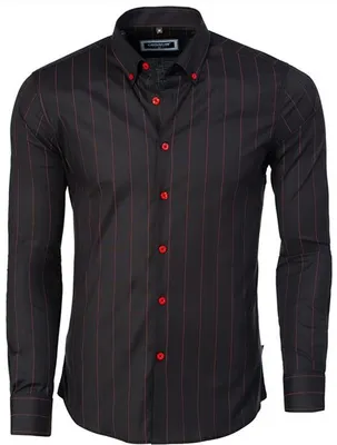 Produktbild von Brandneu Designer Hemd CARISMA mit Nadelstreifen Schwarz L