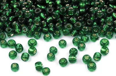 50g Rocailles Glasperlen 8/0 3mm dunkelgrün