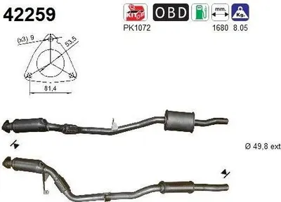 Produktbild von AS Katalysator Kat für AUDI A6 Avant (4F5, C6) 42259