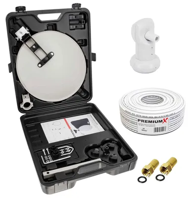 Produktbild von PremiumX Camping SAT Anlage im Koffer Single LNB 15m Kabel 2x F-Stecker
