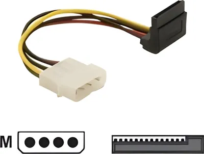 Obrázok produktu pre DELOCK Stromkabel SATA 15Pin up -> Molex 4Pin Bu/St