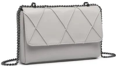 Immagine prodotto di Borsa da sera da donna, grigia, in ecopelle, con ampia capacità, dimensioni 24x6x16 cm