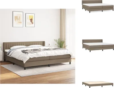Produktbild von vidaXL Boxspringbett mit Matratze Taupe 200x200 cm Stoff -  Betten & Bettgestelle