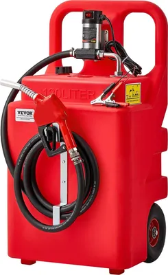 Productafbeelding van Dieseltank, 32 gallon, draagbare kerosinetank met 12V DC elektrische overpomppomp (10 gallon per minuut), 13 ft (ongeveer 4 meter) toevoerslang en zelfdichtende vulslang. Geschikt voor diesel en kerosine