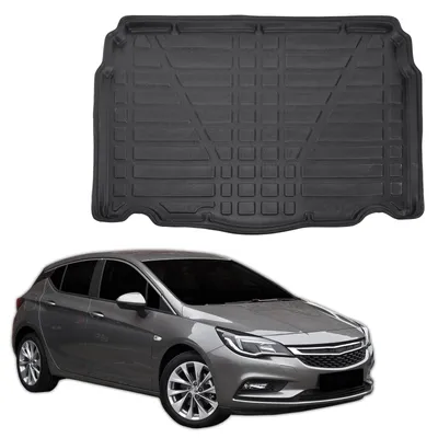 Produktbild von SCOUTT | Kofferraumwanne Laderaumwanne Kompatibel mit Opel Astra 4 J Hatchback 2009-2015, mit Hoher Rand, Kofferraum-Schutzmatte, Geriffelt, Aufrollbar, Schwarz