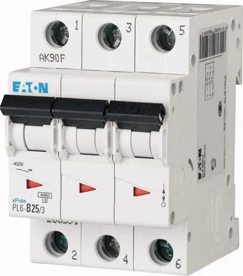 Produktbild von PL6-C25/3 Leitungsschutzschalter 6kA C25A 3P 286603 EATON