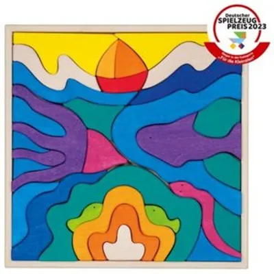 Image de Jouets de construction en bois Goki multicolores créatifs pour enfants