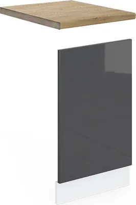 Produktbild von Frontblende Vicco R-Line Anthrazit Hochglanz 45 cm , AP Eiche, Model 46449