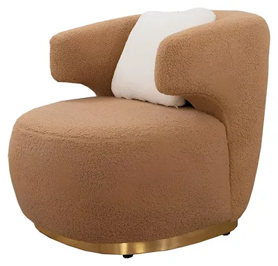 Image de Fauteuil marron clair Fauteuil design rembourré Fauteuil tissu