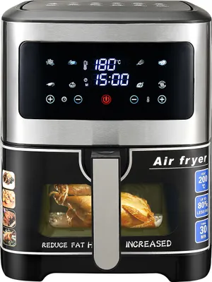 Produktbild von Fortuna Lai Heißluftfritteuse XXL mit Sichtfenster, 8.8L Fritteuse Heissluft, 8 Kochfunktionen Airfryer One-Touch-Bedienung, Fritöse mit Heißluft ohne Öl Spülmaschinenfest, Air Fryer Energieeinsparung [Energieklasse A+++]