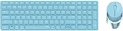 Produktbild von Rapoo 9850M Tastatur Maus enthalten RF Wireless + Bluetooth QWERTZ Deutsch Blau (00215388)