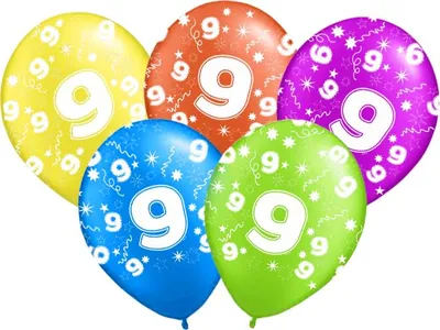 Produktbild von Luftballons mit Aufdruck zum 9. Geburtstag ""9"" - 5 St.