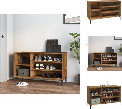 Produktbild von vidaXL Schuhregal Räuchereiche 102x36x60 cm Holzwerkstoff -  Schuhregale & -schränke