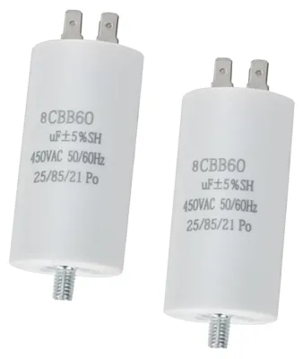 Imagen del producto de 2 condensadores de 8 µF, 450 V, 50/60 Hz, para motores monofásicos