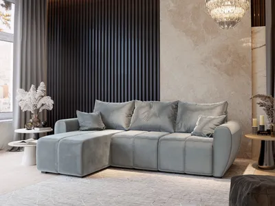 Produktbild von Masseno Ecksofa MADISON mit Schlaffunktion L-Form, Sofa mit Bettkasten, Wohnzimmersofa, Couch, Soffa, Bettsofa, Couchgarnitur- Hellgrau, PAROS 05