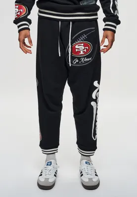 Zdjęcie produktu dla Odzyskane spodnie do biegania NFL 49ERS Go Niner z prążkowanymi mankietami Czarny L