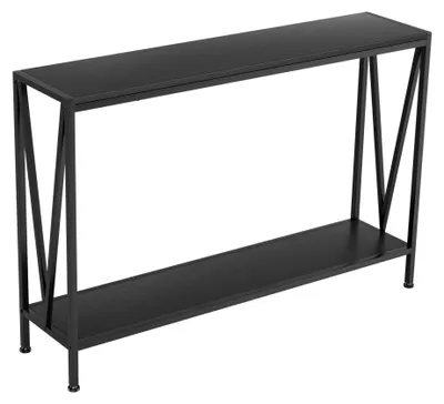 Produktbild von Konsolentisch Flurtisch - 2 Ebenen - Schmale Bauweise - Länge 109 cm - Für Flur Diele Wohnzimmer - Schwarz