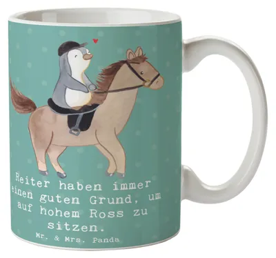 Produktbild von Mr. & Mrs. Panda Kaffeetasse Reitsport Stolz - Meeresbrise - Geschenk, Sportler, humor, Teetasse, Teamsport, Reitkunst, Tasse, Eigenheiten, Pferdesport, Kaffeebecher