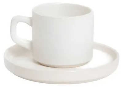 Obrázek produktu pro Šálek s podšálkem Homla FAMELIO, bílý, 200 ml