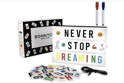 Produktbild von Blauwe A4 Led Lichtbox mit 400 Buchstaben, USB, für Kinderzimmer & Babyfeiern