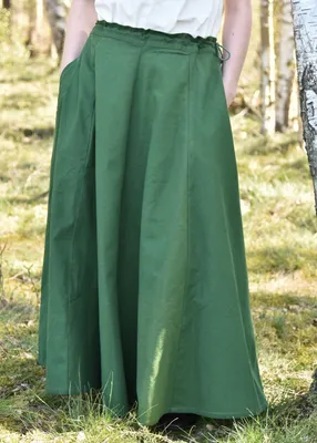 Produktbild von Mittelalterlicher Rock, weit ausgestellt, grün Baumwolle Mittelalterrock Wikinger LARP Rock Damen Kostüm Größe: XL