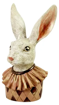 Produktbild von MACOSA XXL Osterhasen Büste Apricot Creme 50 cm Vintage Stil Skulptur