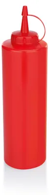 Imagen del producto de Botella de plástico de 700 ml, diámetro de 7 cm, color rojo