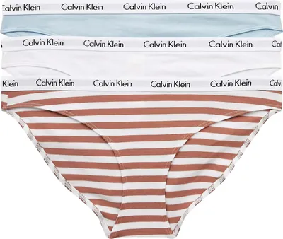 Zdjęcie produktu dla Zestaw trzech spodni damskich w kolorze pomarańczowym, niebieskim i białym Calvin Klein Underwear