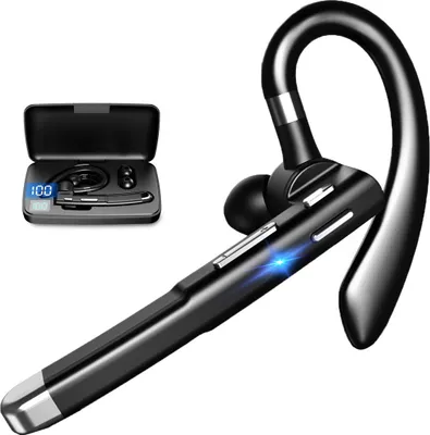 Bluetooth Headset mit Mikrofon, In-Ear Freisprech Headset Handy Kabellose Kopfhörer – V5.1, 500mAh Ladebox, für Büro & Autofahren
