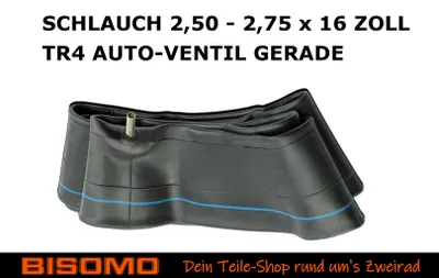 Produktbild von 2 Schlauch 2,50 - 2,75 x 16 Zoll TR4 Ventil gerade für Motorrad Moped, Simson S50, S51, S53, S70, KR51 Schwalbe, SR4-2 Star, SR4-3 Sperber, SR4-4 Habicht, DUO