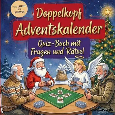 Produktbild von Doppelkopf-Adventskalender: Quiz-Buch mit Fragen und Rätsel