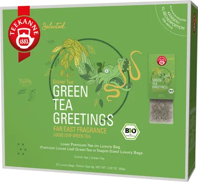 Image de TeekanneGreen Tea Greetings Luxurx Bag 20 sachets