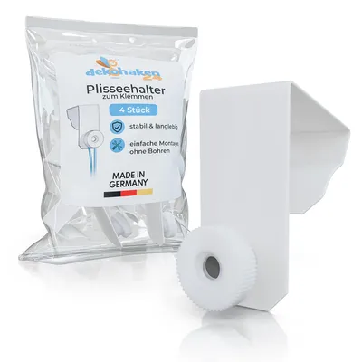 Produktbild von Klemmträger für Plissees, Klemmfix, Halterung für Plissees, Faltrollos oder Jalousien mit Spannseilführung, Ersatzhalter Plissee, Klemmbereich 15-20mm