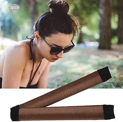 Produktbild von 5 Haarknotenformer für Hochsteckfrisuren, Dutt-Rolle, Styler-Clip und Twist-Lockenwickler-Zubehör