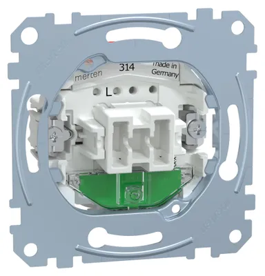 Immagine prodotto di Merten MEG3636-0000 Inserto interruttore di spegnimento/cambio con luce di orientamento, unipolare, 16 AX, AC250V Morsetti a pressione