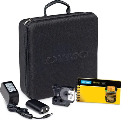 Produktbild von DYMO RHINO 4200 Kit, AZERTY, Wärmeübertragung, Schwarz, Gelb