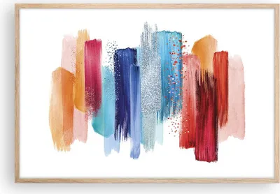 Produktbild von Gerahmtes Poster - Rahmen in heller Eiche - Abstraktion Farben Gürtel - 91,5x61 cm - Wand Bild - Wanddeko - Wandbilder - Wandposter - Bilderrahmen - Bilder - Kunstdruck - Wandbild - P2NAA91x61-4330