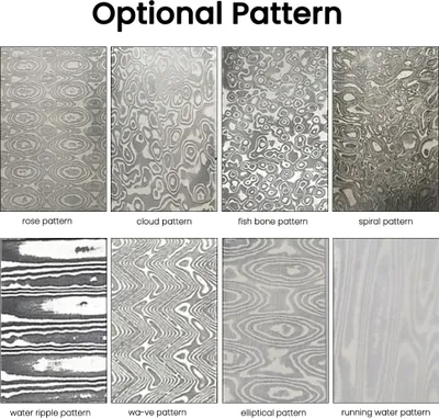 Obrázek produktu pro Damašek ocelové polotovary vzorované ocelové řezáky embryo kování materiály kalené vyhlazené pro řezáky DIY víceúčelový materiál
