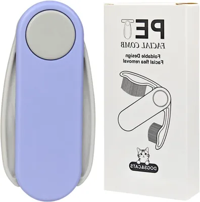 Productafbeelding van Kattenkam Dubbelzijdig - Tekenkam Puppy - Vacht Verzorgen - Compact Opvouwbaar - 10 x 4.9 cm - Zwart