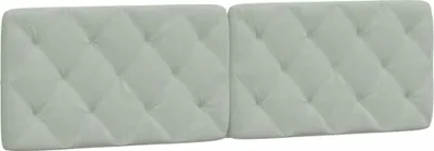 Image de vidaXL Coussin de tête de lit gris clair 183 cm velours