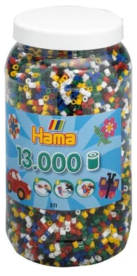 Productafbeelding van Hama Perlen 211-66: Dose met ongeveer 13.000 middelgrote strijkparels met een diameter van