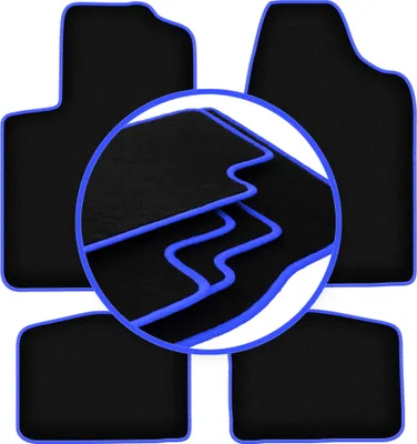 Obrázok produktu pre Autokoberce velúrové pre: Chrysler Sebring II (2003-2007)  čierne s modrým obšitím
