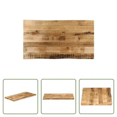 Produktbild von The Living Store Tischplatte mit Baumkante 120x60x3,8 cm Raues Mango Massivholz