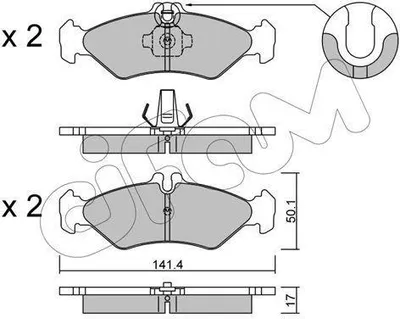 Produktbild von CIFAM Bremsbeläge Satz Hinten Bremsklötze passend für MERCEDES-BENZ SPRINTER 2-t Kasten (901, 902) 822-571-0
